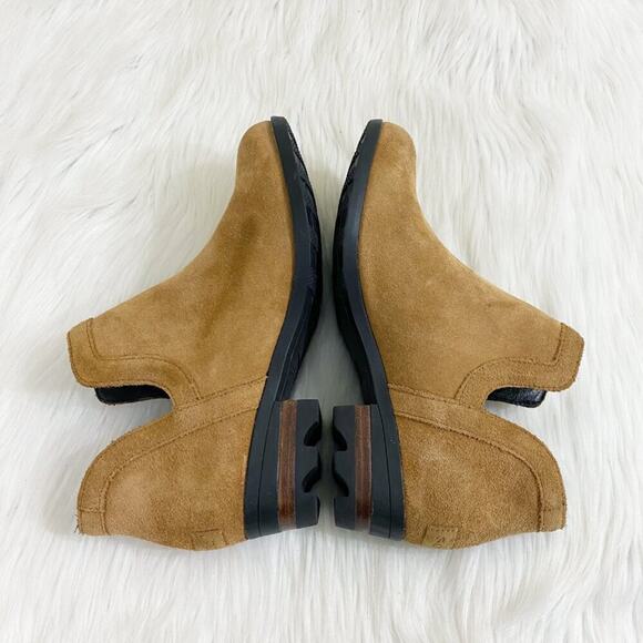 Sorel Tan Suede Ankle Booties Women's Size 6.5 EUC Pull On Almond Toe - Picture 5 of 10